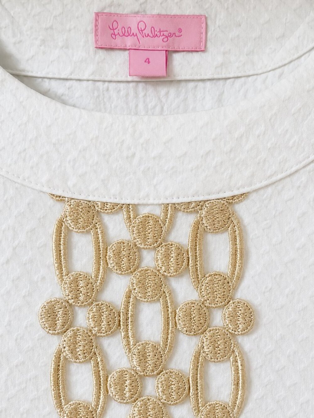 Lilly Pulitzer Jacqueline Shift Dress Size 4 White Lace Nautical - Picture 4 of 6